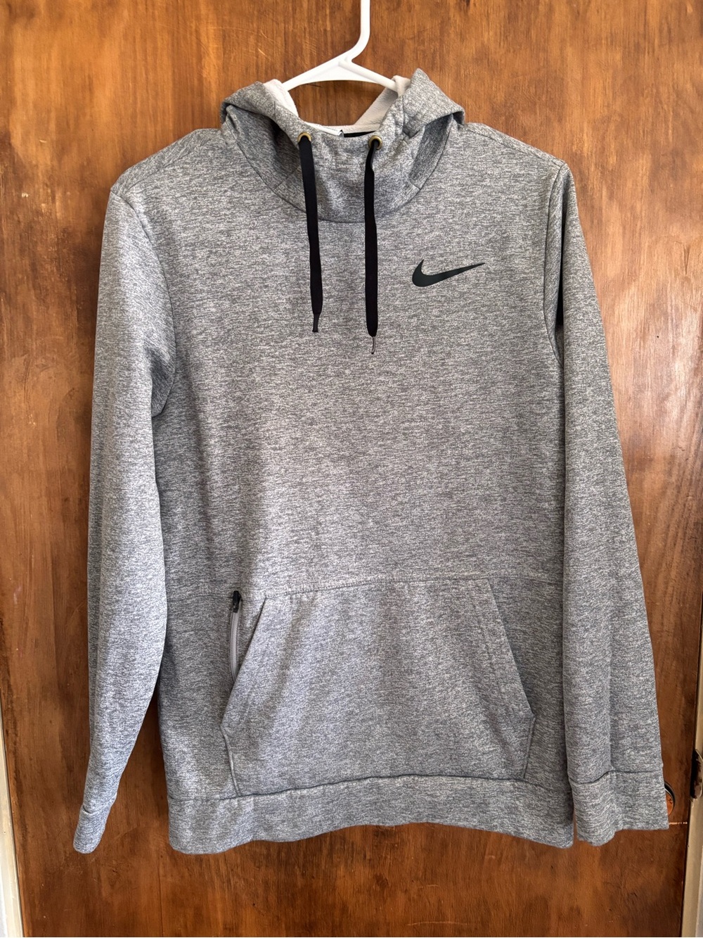 Nike Grey Heather Pullover Hoodie with Black Swoosh